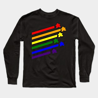 Rainbow Flying Meeples Long Sleeve T-Shirt